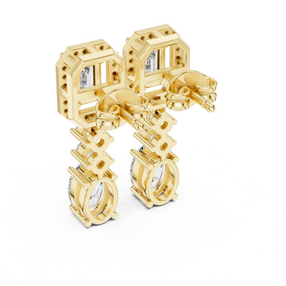 Mixed Shape Lab Grown Diamond Dangle Earrings
