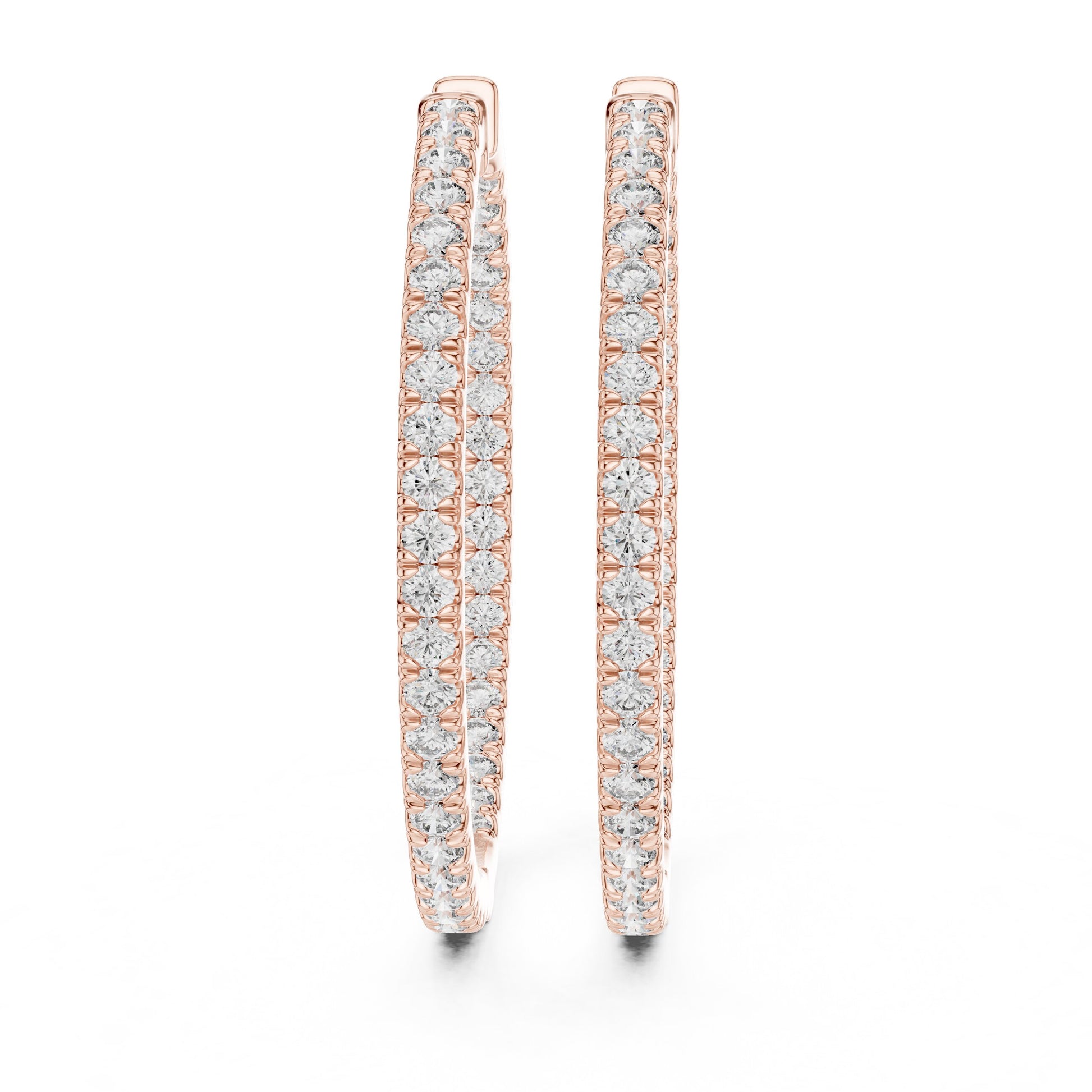 Round Hoop Lab Grown Diamond Earrings