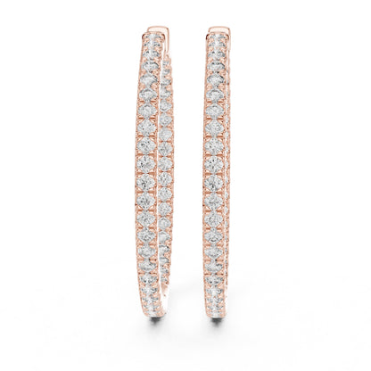 Round Hoop Lab Grown Diamond Earrings