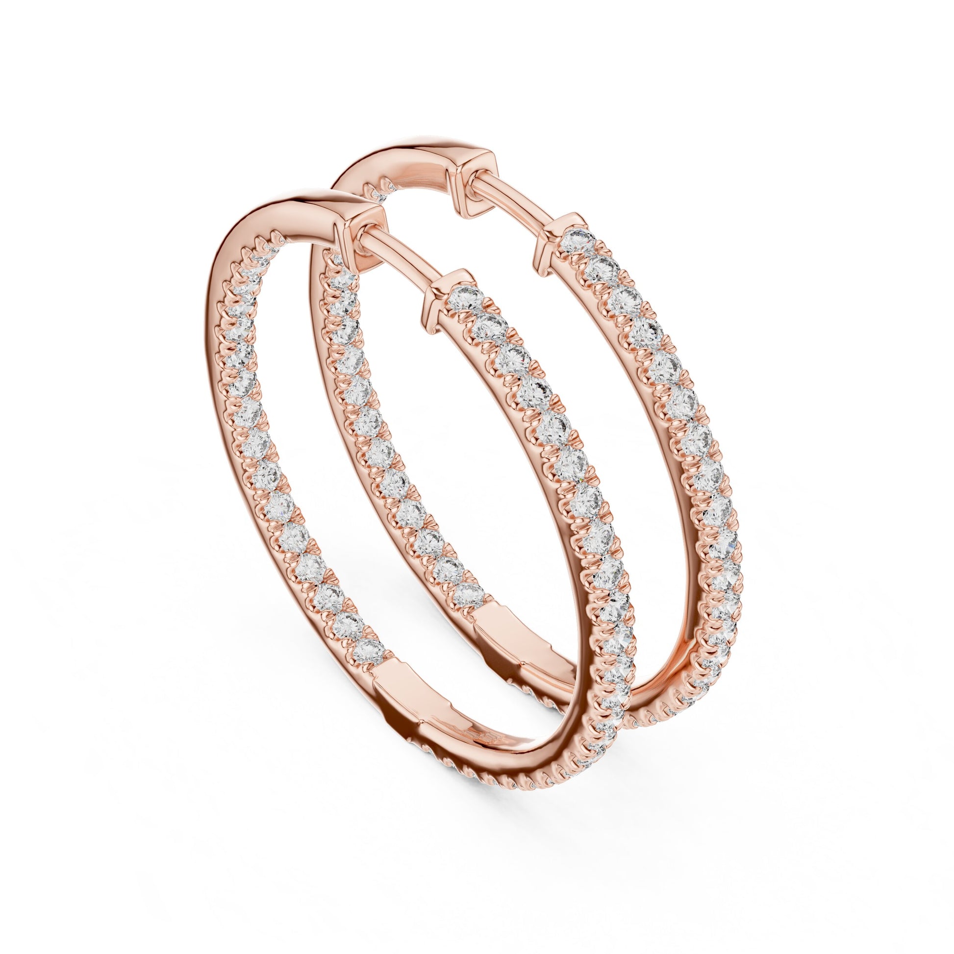 Round Hoop Lab Grown Diamond Earrings