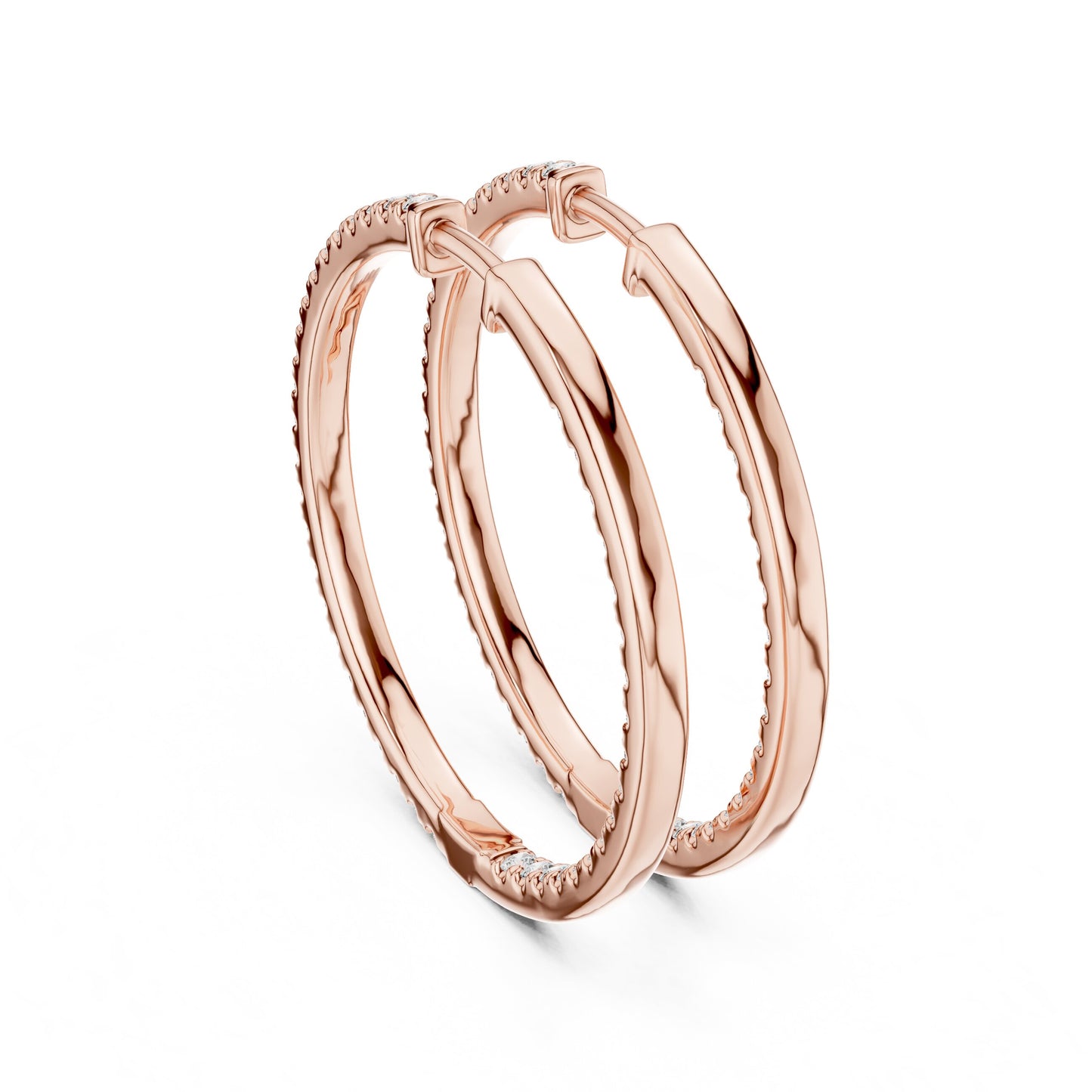 Round Hoop Lab Grown Diamond Earrings