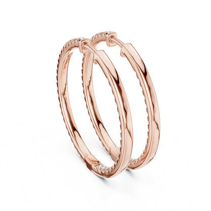 Round Hoop Lab Grown Diamond Earrings