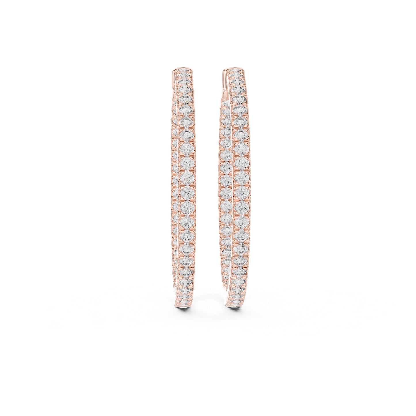 Round Hoop Lab Grown Diamond Earrings