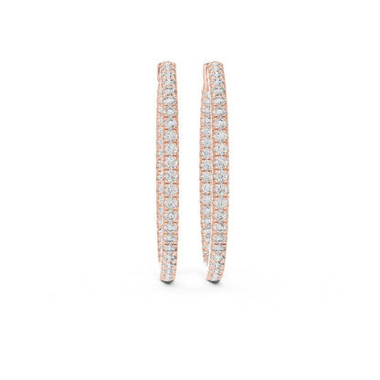 Round Hoop Lab Grown Diamond Earrings