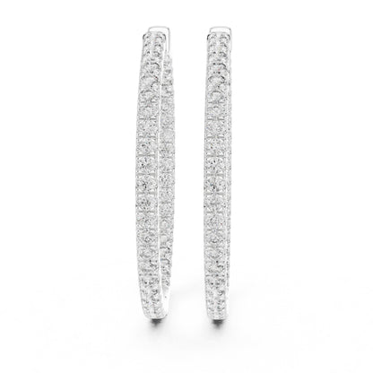 Round Hoop Lab Grown Diamond Earrings