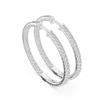 Round Hoop Lab Grown Diamond Earrings
