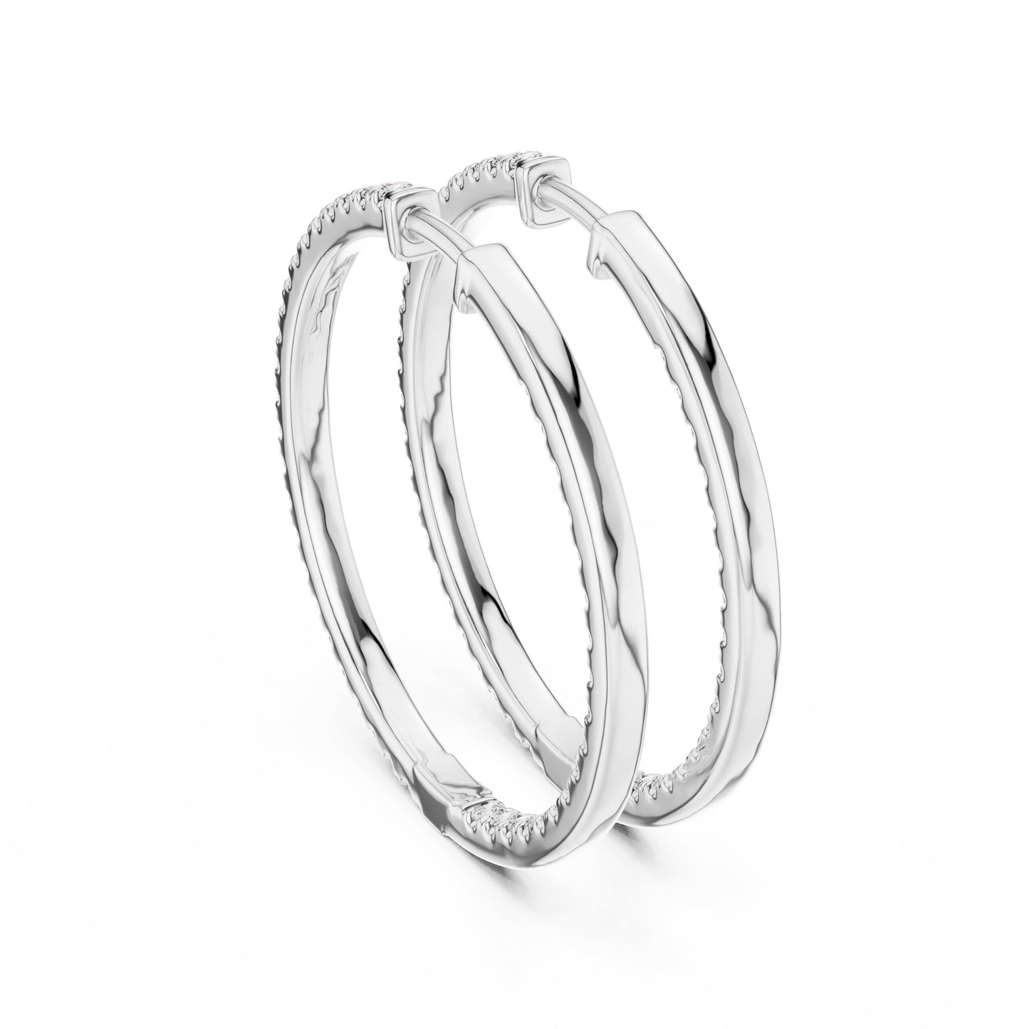 Round Hoop Lab Grown Diamond Earrings