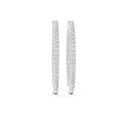 Round Hoop Lab Grown Diamond Earrings