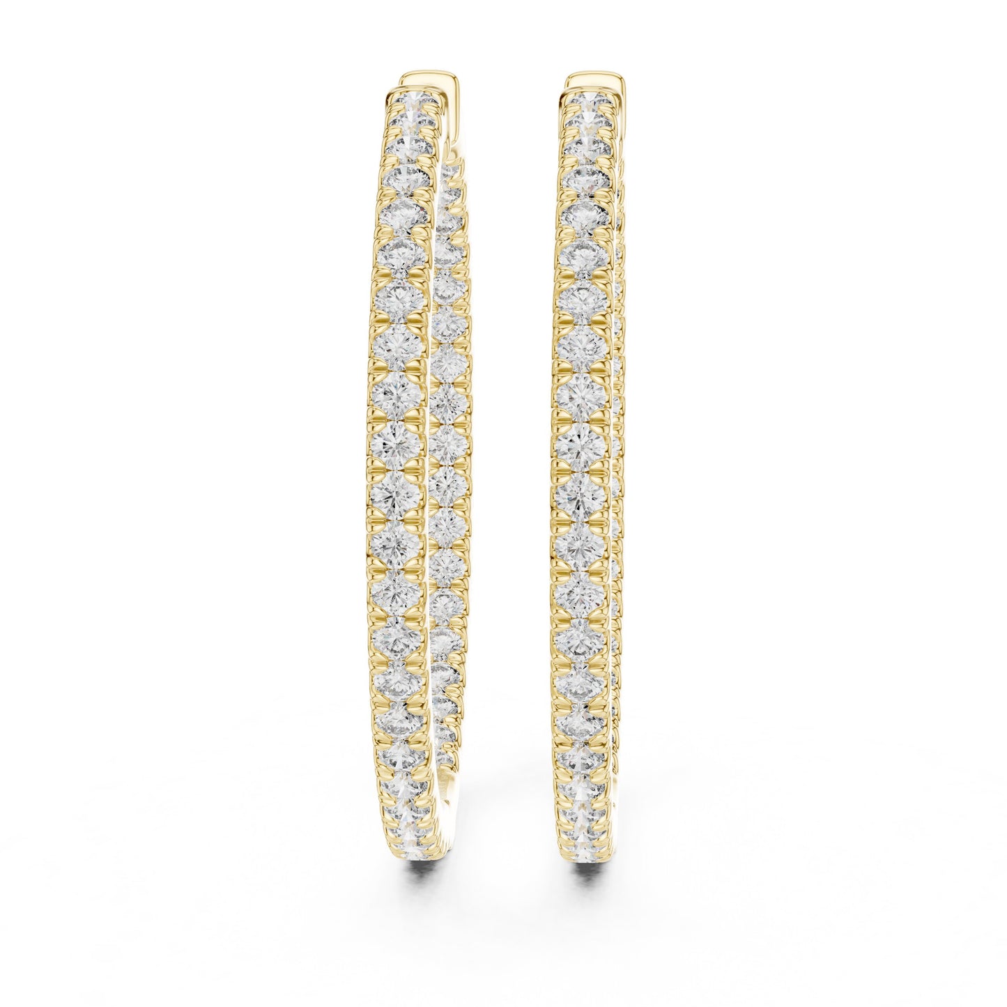 Round Hoop Lab Grown Diamond Earrings