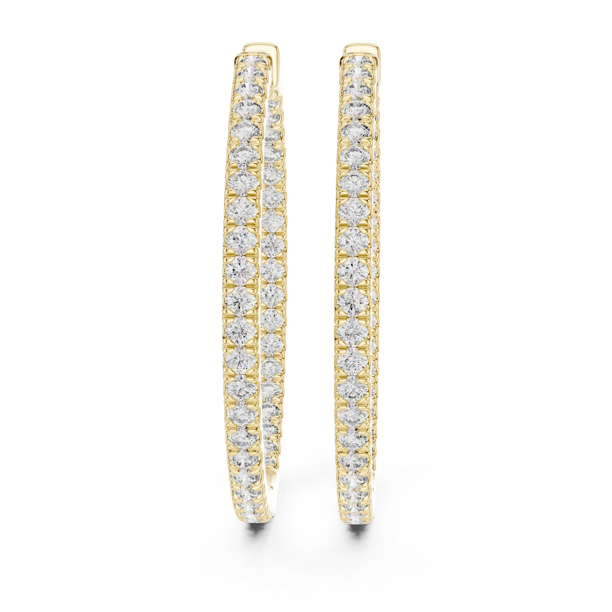 Round Hoop Lab Grown Diamond Earrings