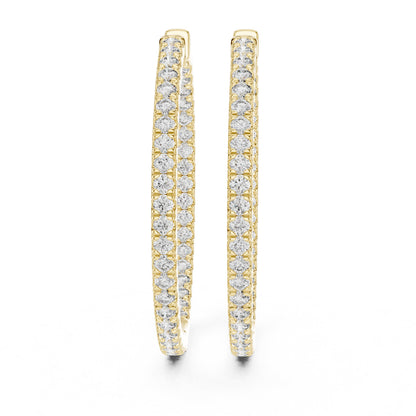 Round Hoop Lab Grown Diamond Earrings
