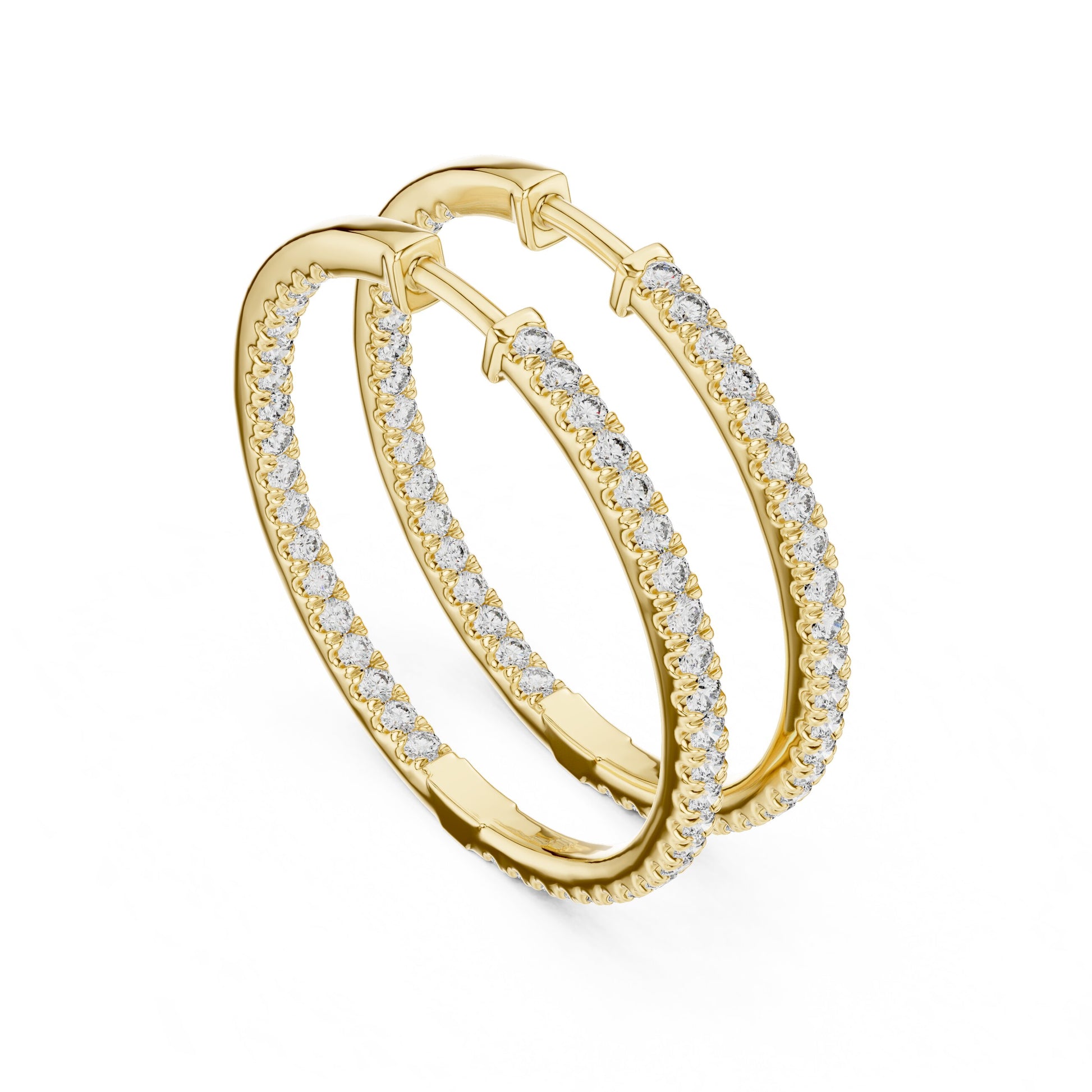 Round Hoop Lab Grown Diamond Earrings