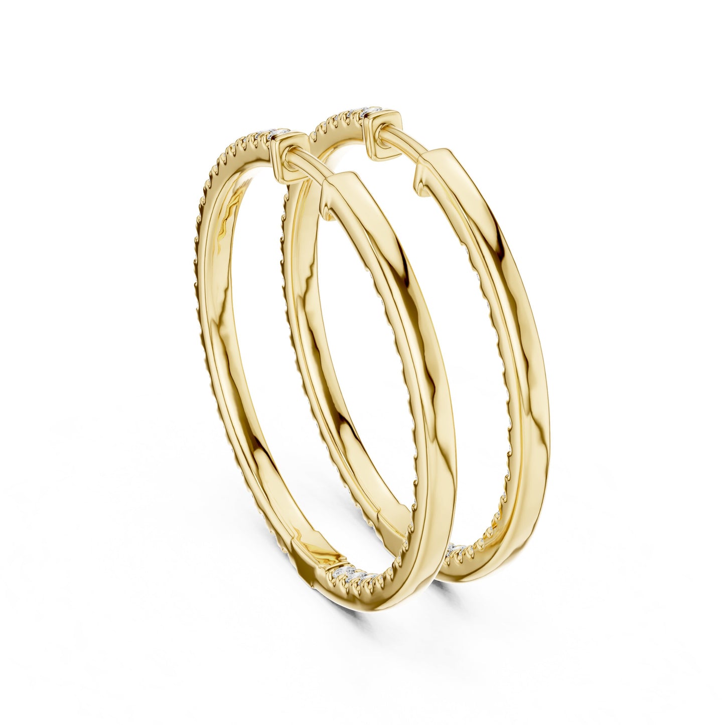 Round Hoop Lab Grown Diamond Earrings
