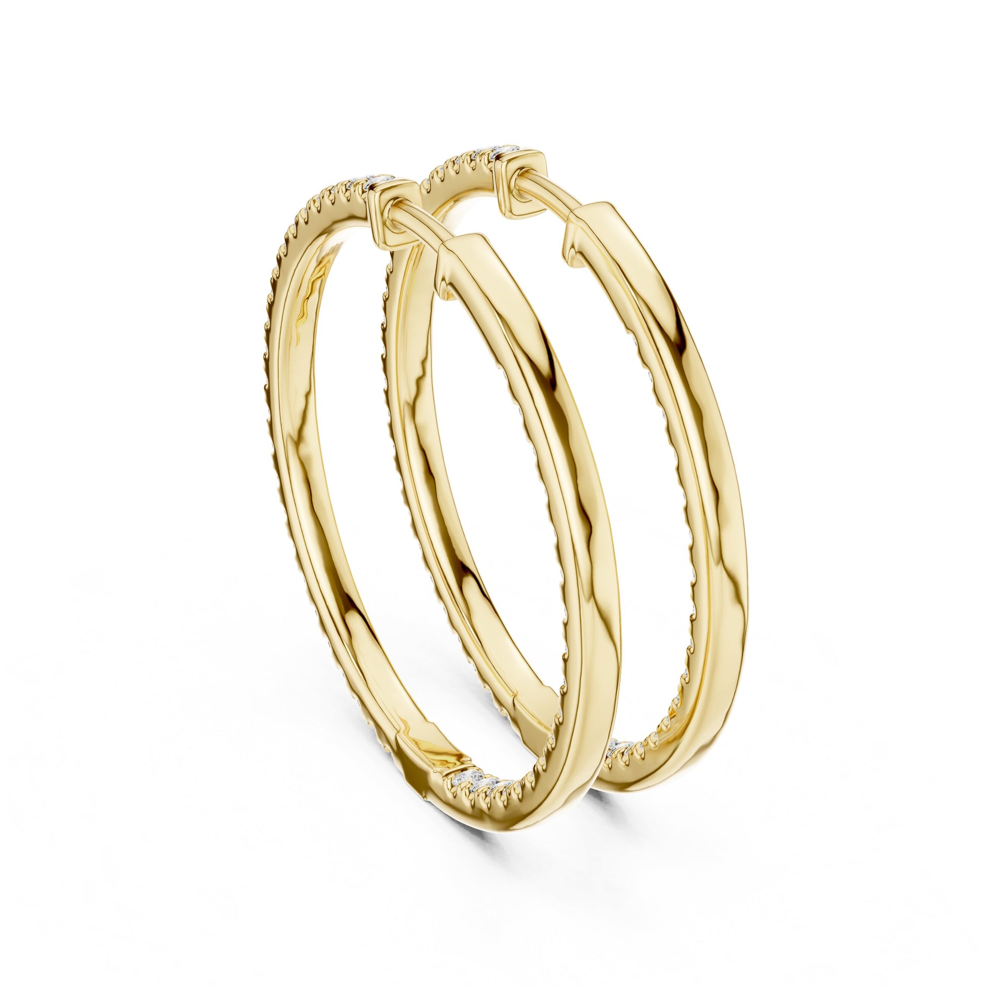 Round Hoop Lab Grown Diamond Earrings