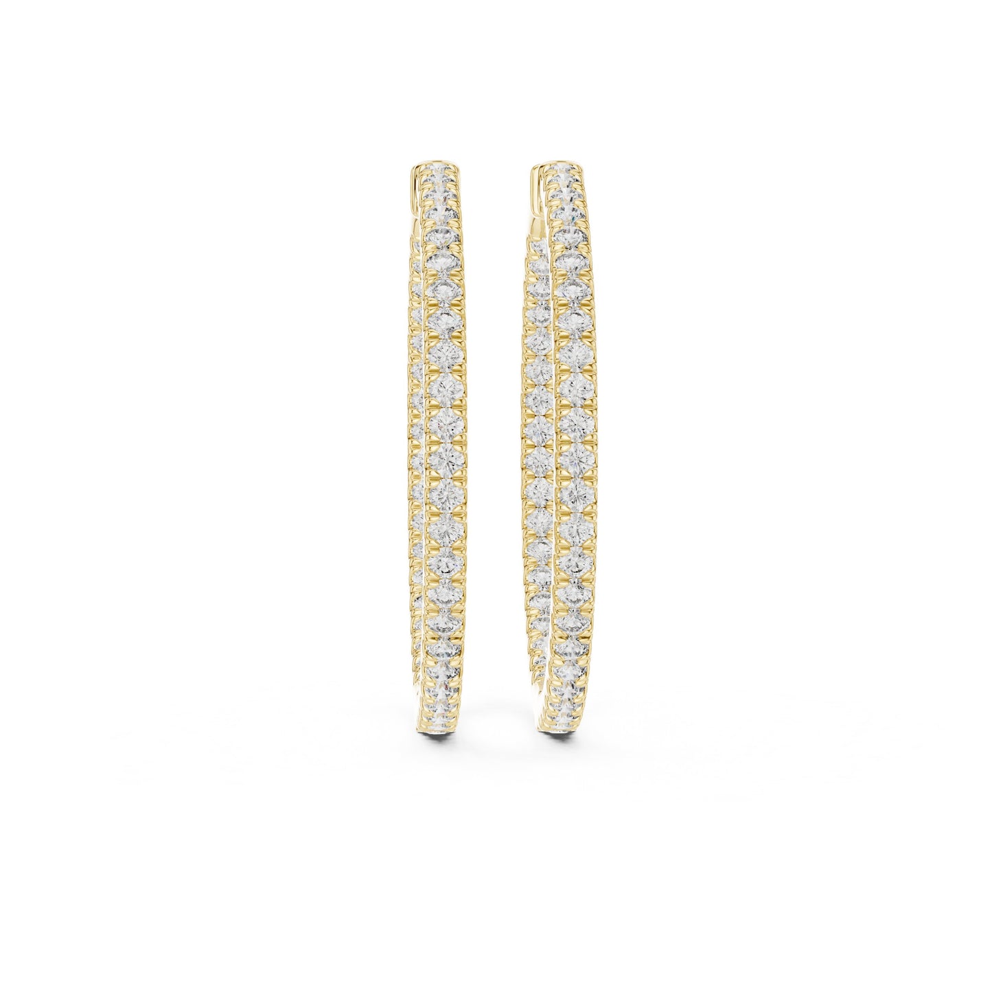Round Hoop Lab Grown Diamond Earrings