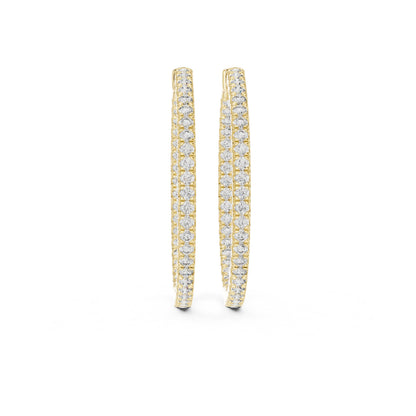 Round Hoop Lab Grown Diamond Earrings