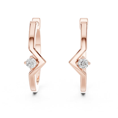 Round Huggie Lab Grown Diamond Earrings