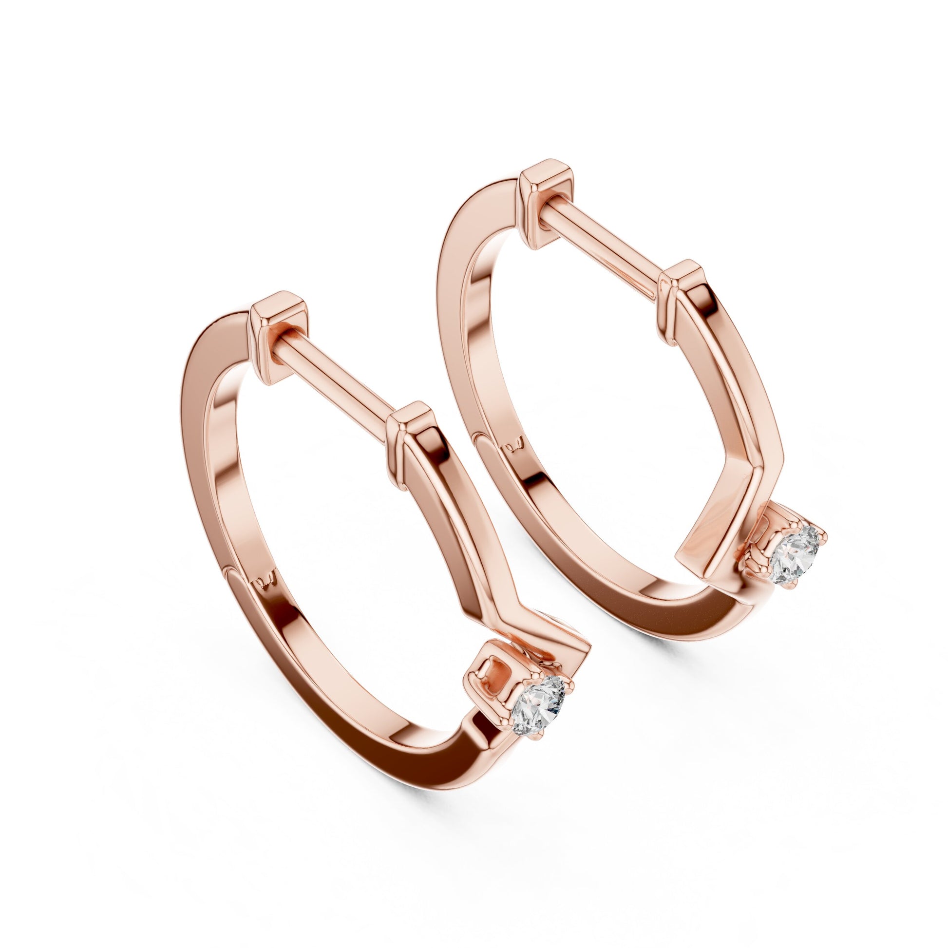 Round Huggie Lab Grown Diamond Earrings