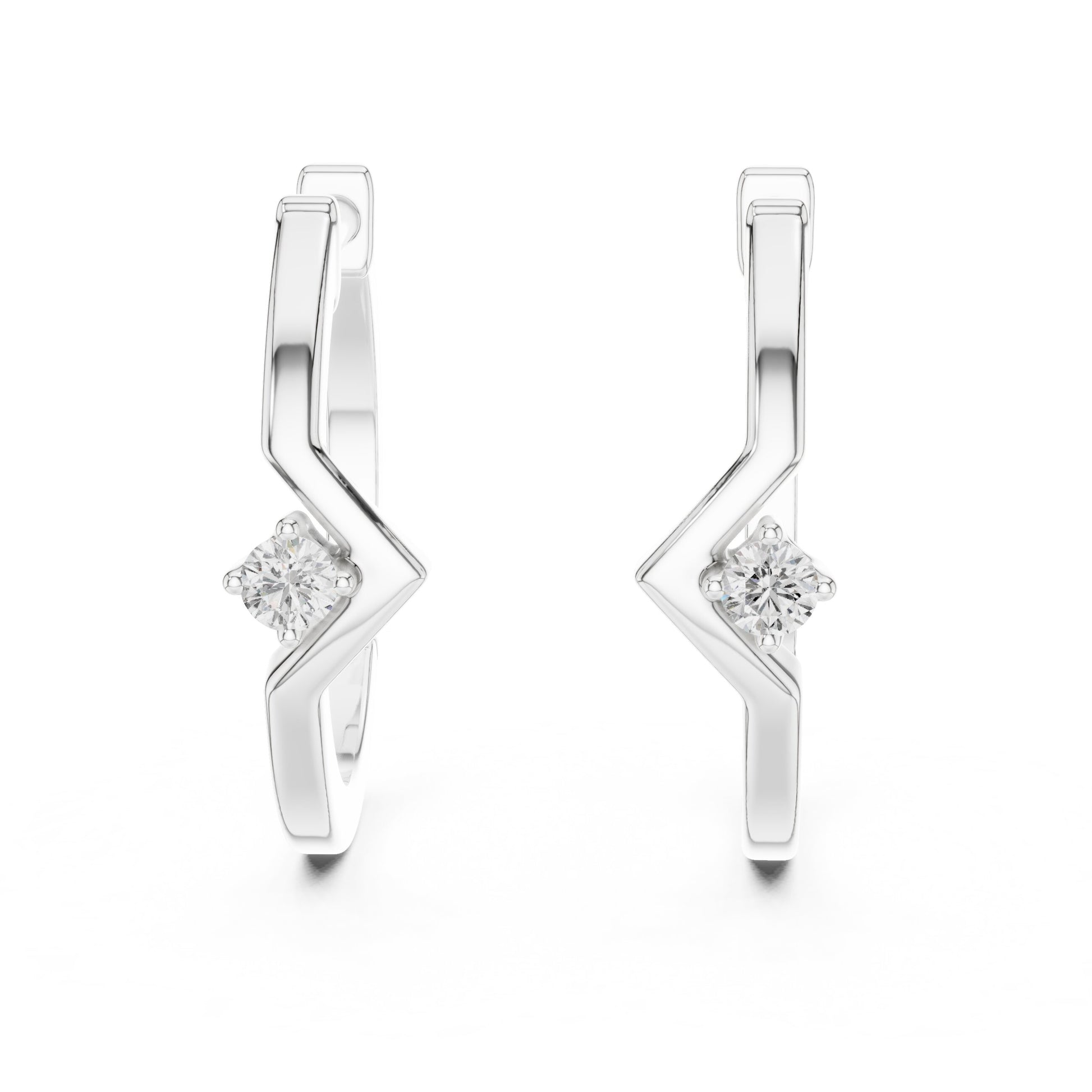 Round Huggie Lab Grown Diamond Earrings