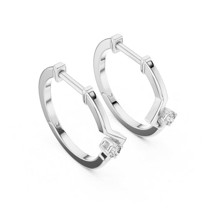 Round Huggie Lab Grown Diamond Earrings
