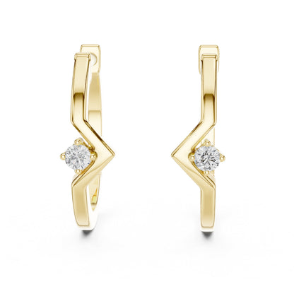 Round Huggie Lab Grown Diamond Earrings