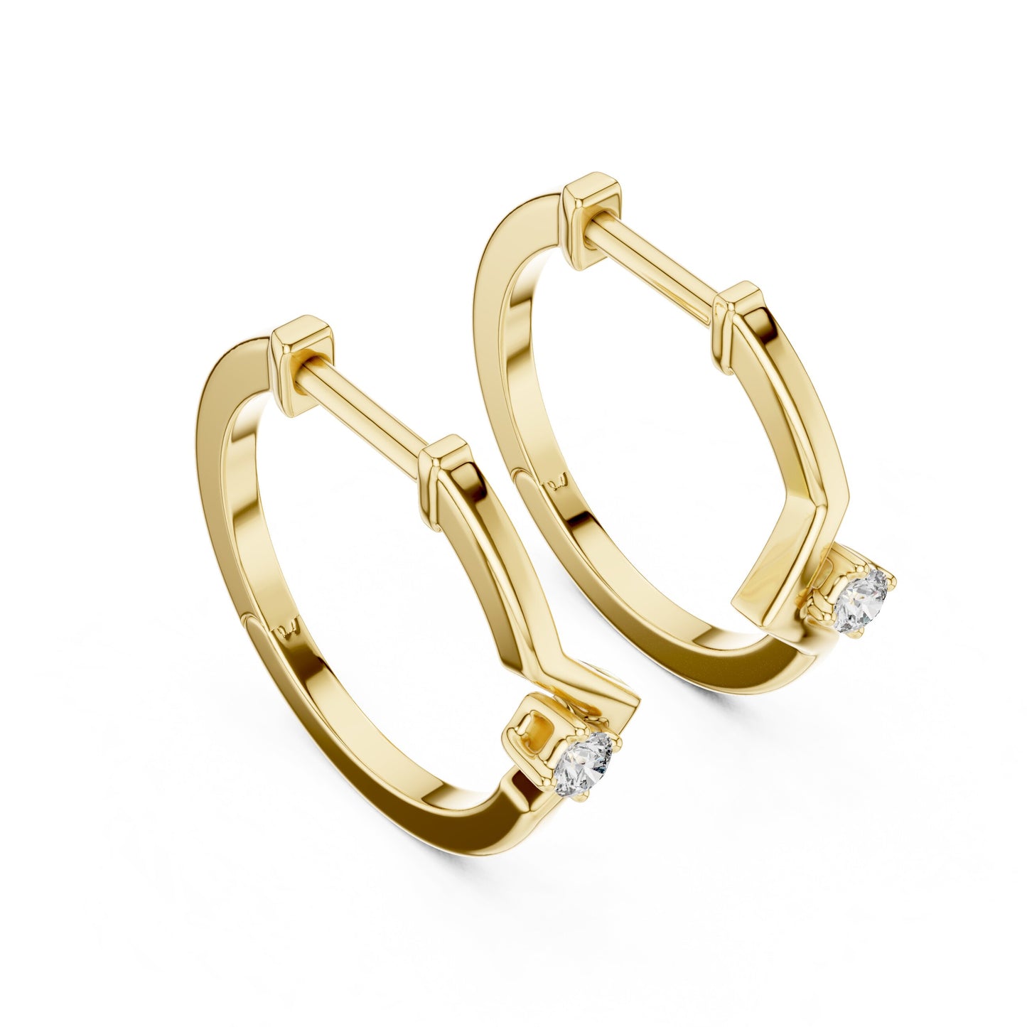 Round Huggie Lab Grown Diamond Earrings