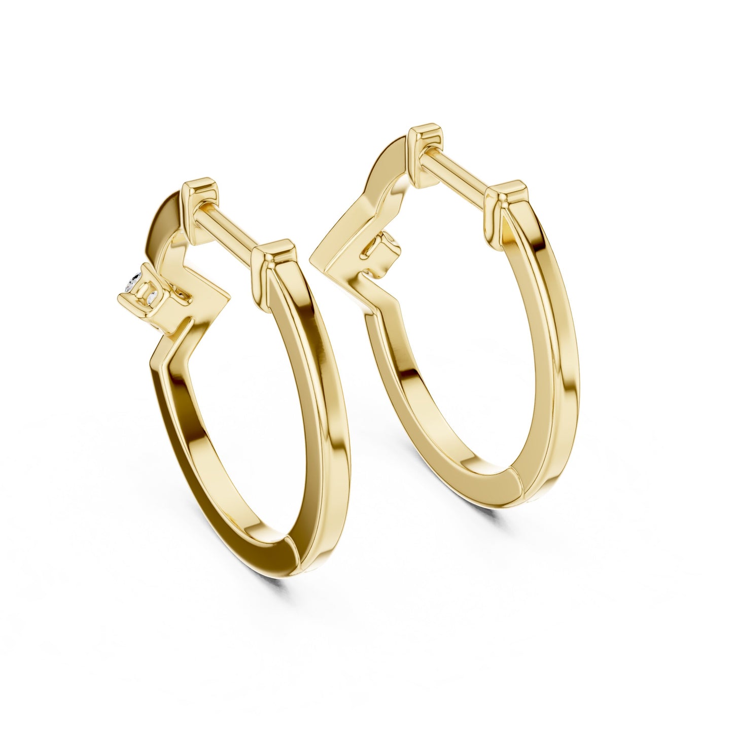 Round Huggie Lab Grown Diamond Earrings