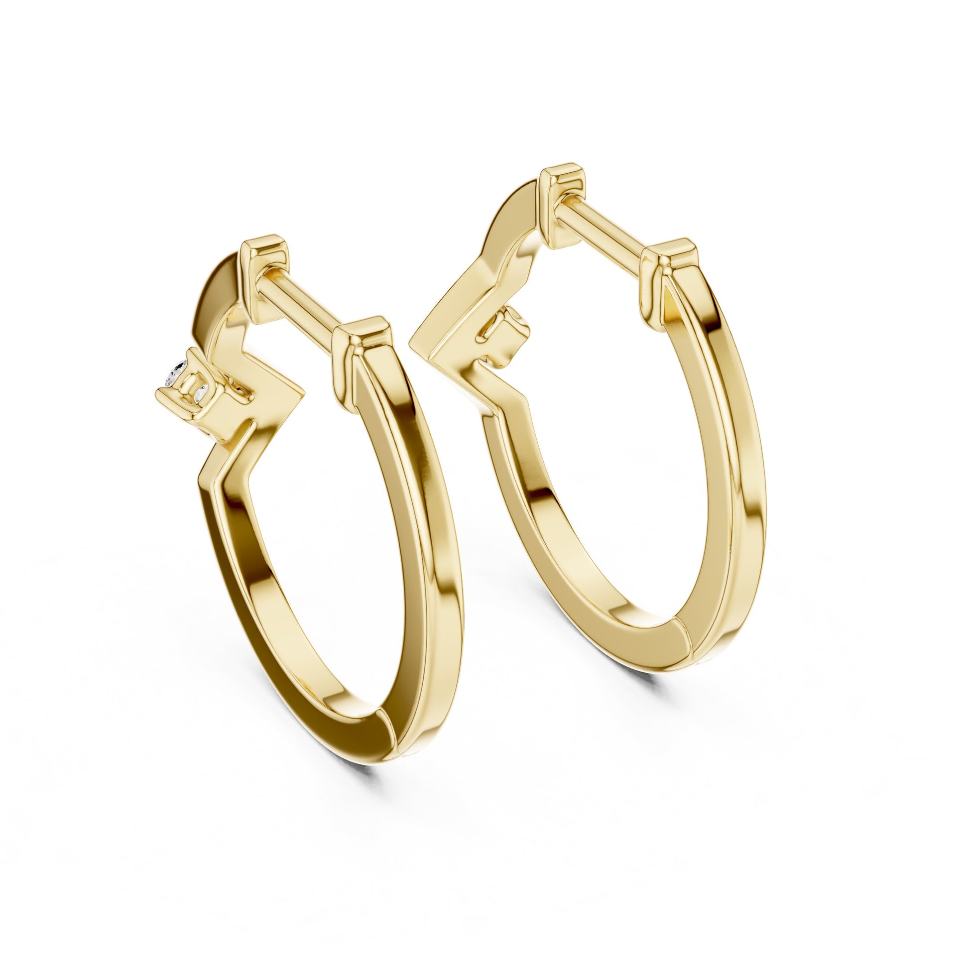 Round Huggie Lab Grown Diamond Earrings