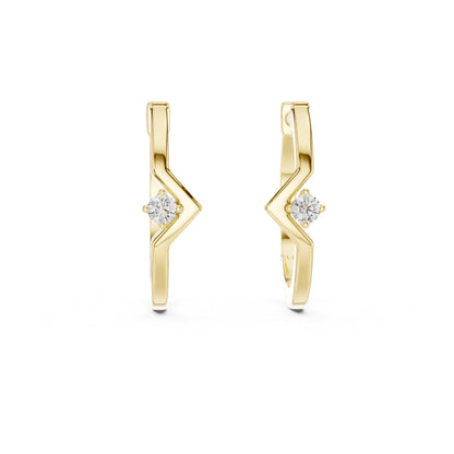 Round Huggie Lab Grown Diamond Earrings