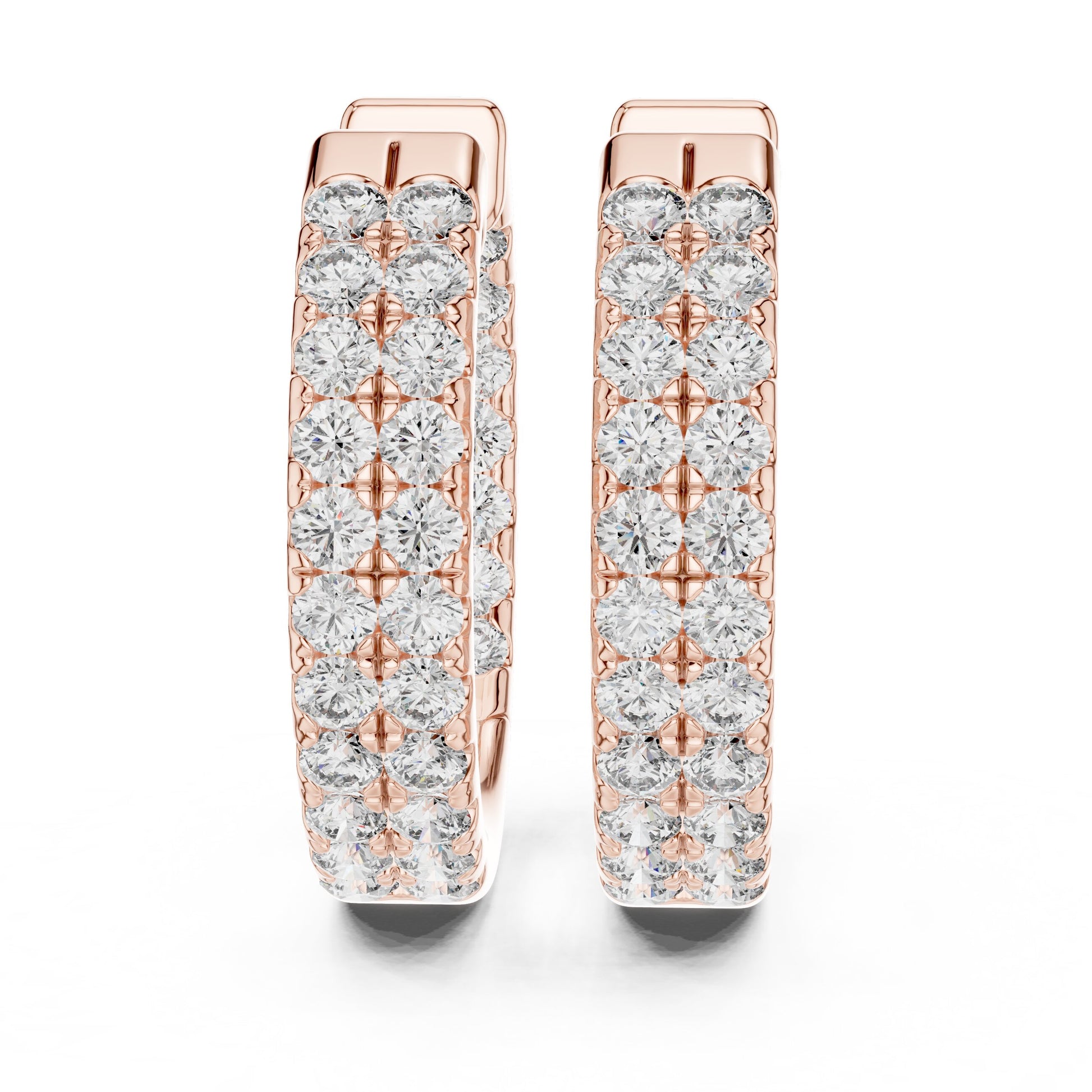 Round Huggie Lab Grown Diamond Earrings