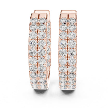 Round Huggie Lab Grown Diamond Earrings