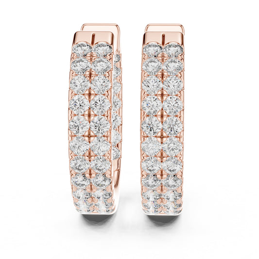 Round Huggie Lab Grown Diamond Earrings
