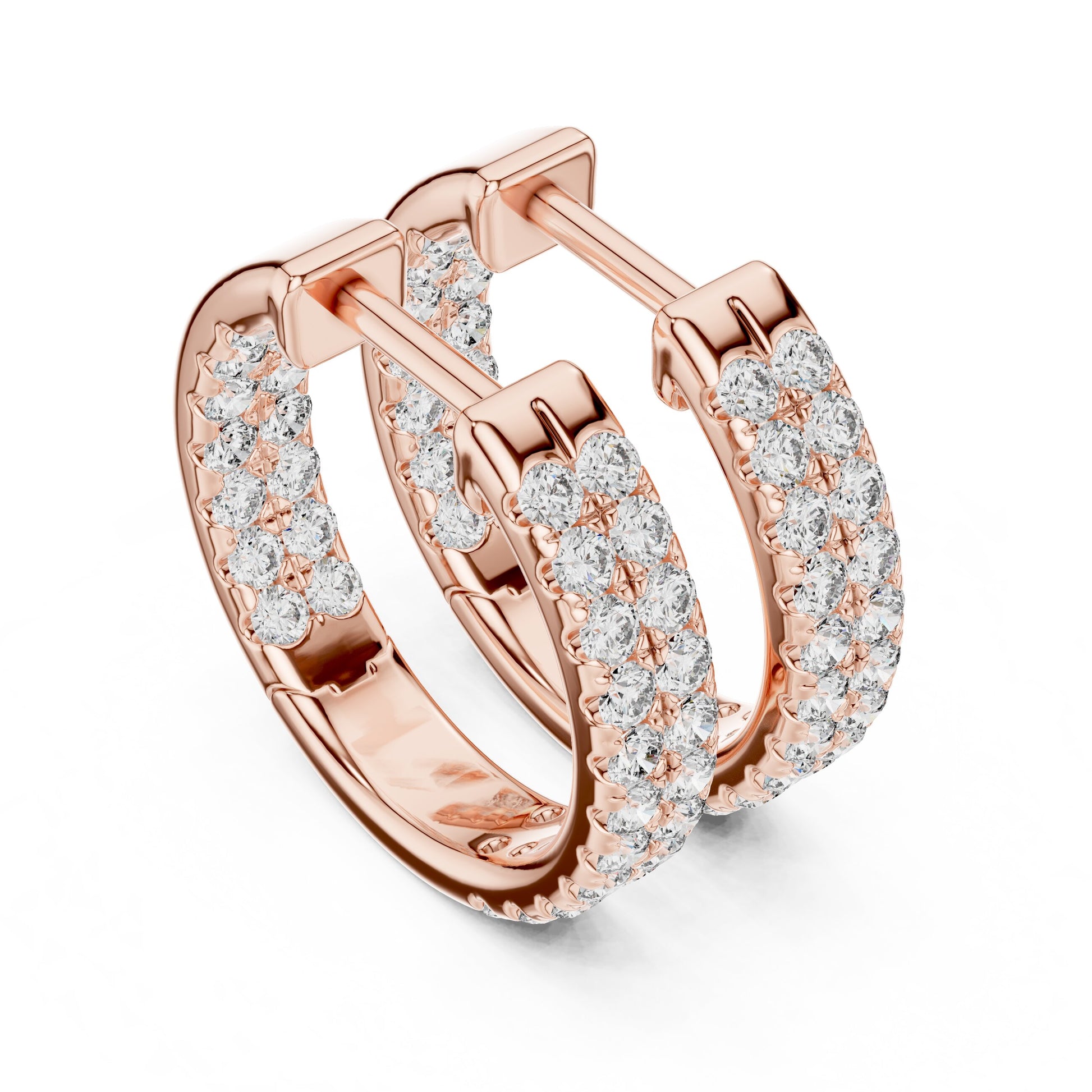 Round Huggie Lab Grown Diamond Earrings