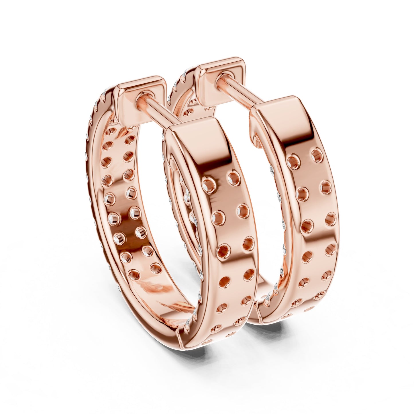 Round Huggie Lab Grown Diamond Earrings