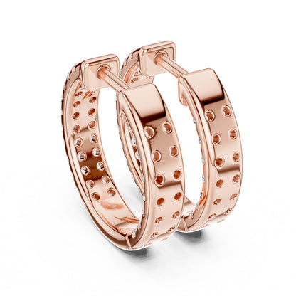 Round Huggie Lab Grown Diamond Earrings