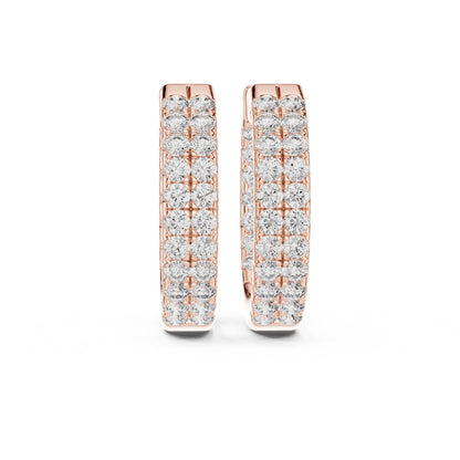Round Huggie Lab Grown Diamond Earrings
