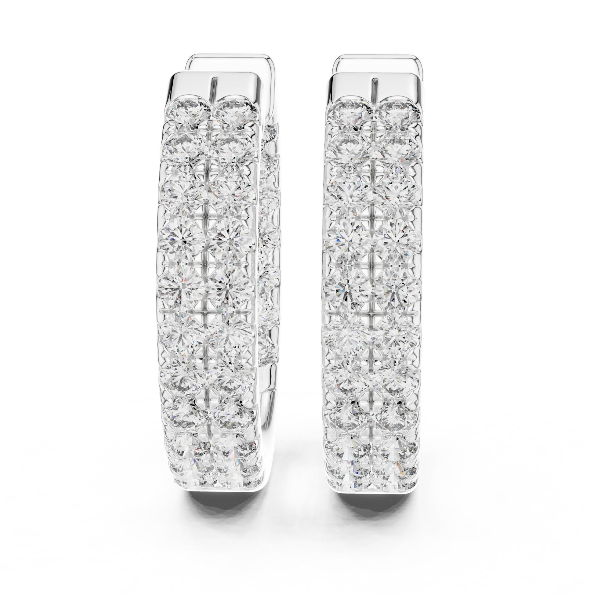 Round Huggie Lab Grown Diamond Earrings