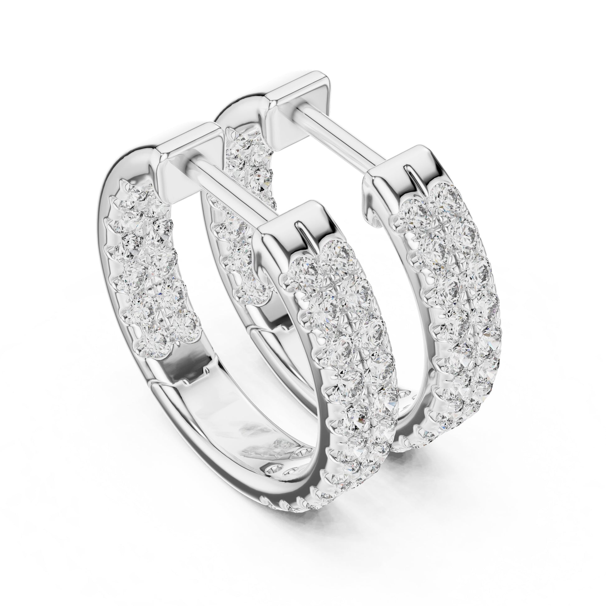 Round Huggie Lab Grown Diamond Earrings