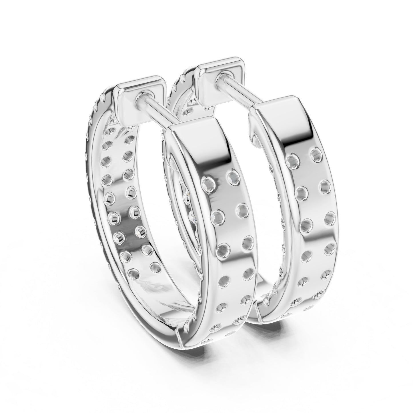 Round Huggie Lab Grown Diamond Earrings