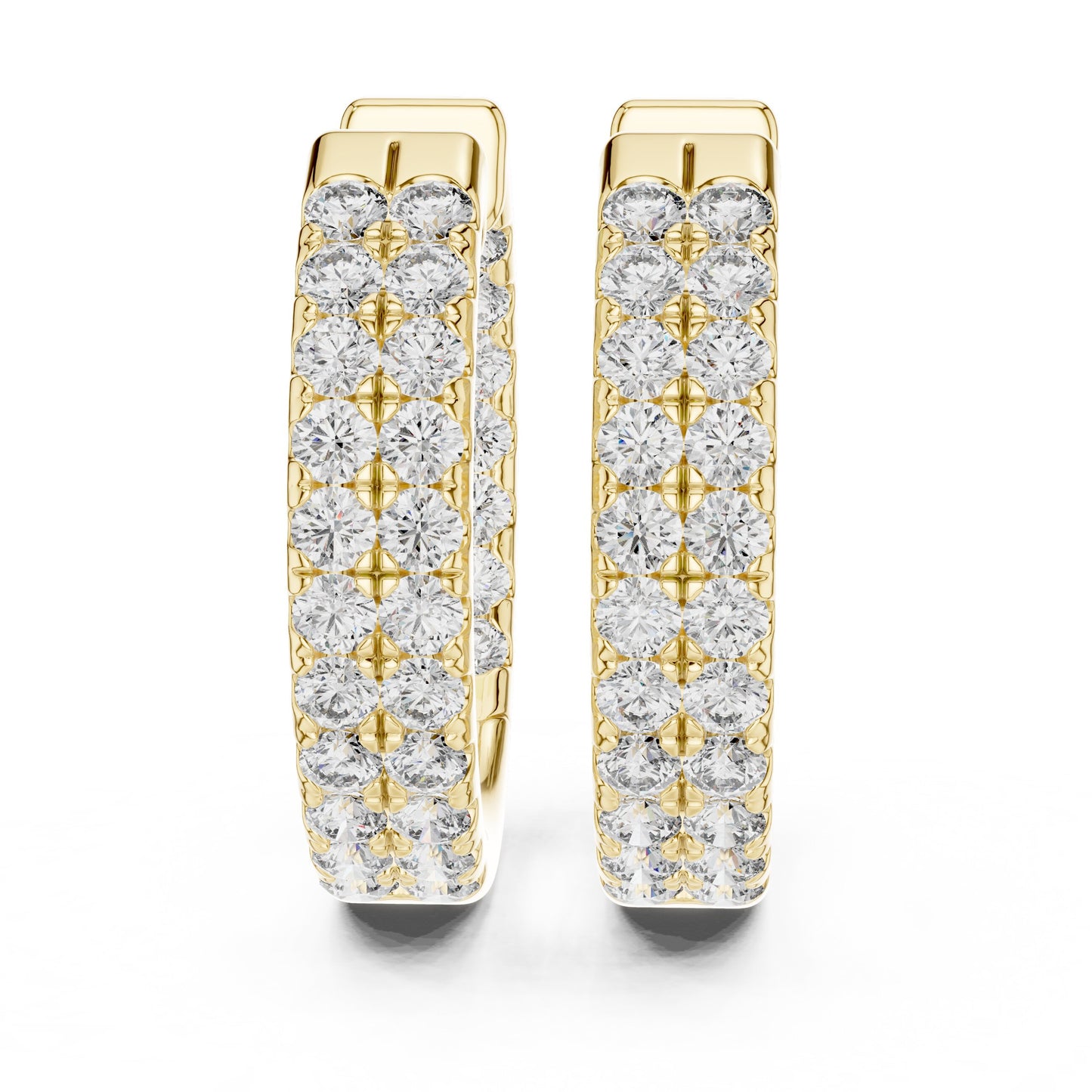 Round Huggie Lab Grown Diamond Earrings
