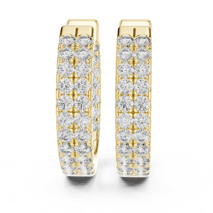 Round Huggie Lab Grown Diamond Earrings