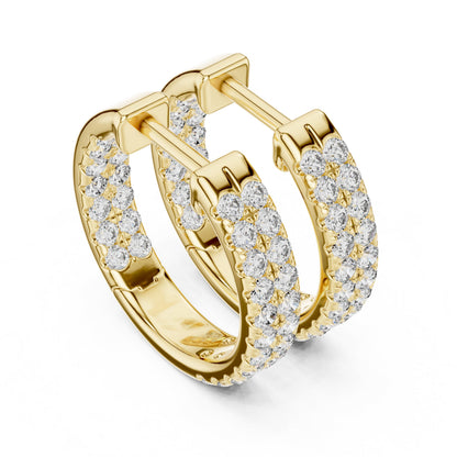 Round Huggie Lab Grown Diamond Earrings