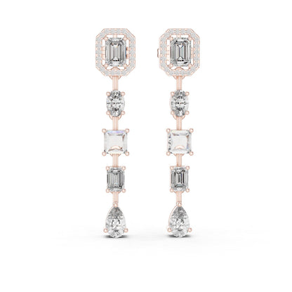 Mixed Shape Lab Grown Diamond Dangle Earrings