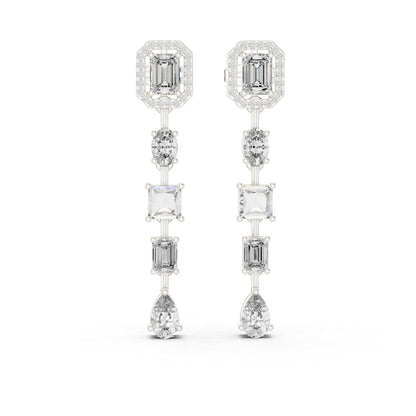 Mixed Shape Lab Grown Diamond Dangle Earrings