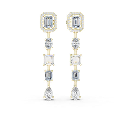 Mixed Shape Lab Grown Diamond Dangle Earrings