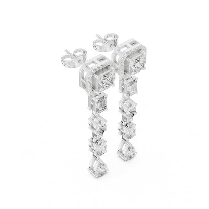 Mixed Shape Lab Grown Diamond Dangle Earrings