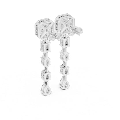 Mixed Shape Lab Grown Diamond Dangle Earrings