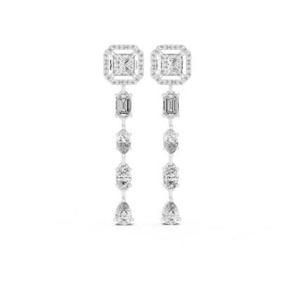 Mixed Shape Lab Grown Diamond Dangle Earrings