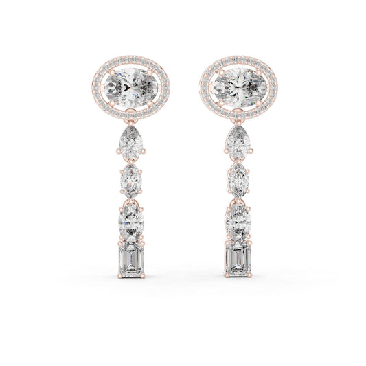 Mixed Shape Lab Grown Diamond Dangle Earrings