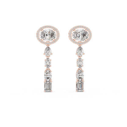 Mixed Shape Lab Grown Diamond Dangle Earrings